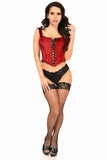 Lavish Dark Red Velvet Lace-Up Bustier Top - Flyclothing LLC