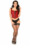 Daisy Corsets Lavish Dark Red Velvet Lace-Up Bustier Top - Flyclothing LLC