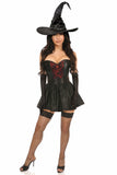 Daisy Corsets Lavish 4 PC Red Lace Witch Corset Costume