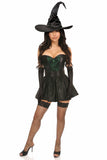 Daisy Corsets Lavish 4 PC Green Lace Witch Corset Costume