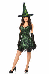 Lavish 3 PC Green Lace Corset Dress Costume - Flyclothing LLC
