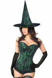 Daisy Corsets Lavish 3 PC Spellbound Green Lace Witch Corset Costume - Flyclothing LLC