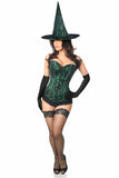 Daisy Corsets Lavish 3 PC Spellbound Green Lace Witch Corset Costume