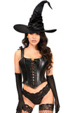 Daisy Corsets Lavish 3 PC Faux Leather Witch Corset Costume - Flyclothing LLC