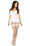 Daisy Corsets Lavish White Satin Corset w/Removable Snap on Skirt - Flyclothing LLC