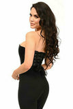 Daisy Corsets Lavish Black Satin Overbust Corset w/Busk Closure - Flyclothing LLC