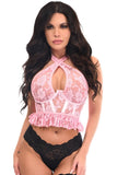 Daisy Corsets Lavish Lt Pink Lace Underwire Cincher w/Built In Halter Top