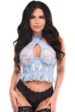 Daisy Corsets Lavish Lt Blue Lace Underwire Cincher w/Built In Halter Top