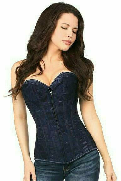 Daisy Corsets Lavish Navy Blue Lace Overbust Corset w/Zipper