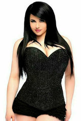 Daisy Corsets Lavish Black Glitter Side Zipper Corset