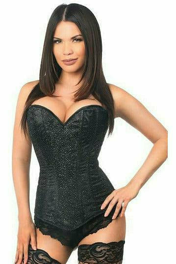 Daisy Corsets Lavish Black Glitter Side Zipper Corset - Flyclothing LLC