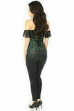 Daisy Corsets Lavish Green Lace Off-The-Shoulder Corset - Flyclothing LLC