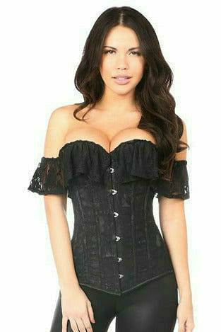 Daisy Corsets Lavish Black Lace Off-The-Shoulder Corset