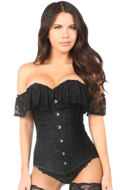 Daisy Corsets Lavish Black Lace Off-The-Shoulder Corset