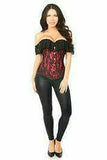 Daisy Corsets Lavish Red Lace Off-The-Shoulder Corset - Flyclothing LLC