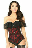 Daisy Corsets Lavish Red Lace Off-The-Shoulder Corset - Flyclothing LLC