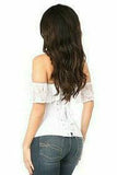 Daisy Corsets Lavish White Lace Off-The-Shoulder Corset - Flyclothing LLC