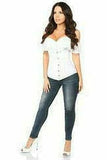 Daisy Corsets Lavish White Lace Off-The-Shoulder Corset - Flyclothing LLC