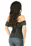 Daisy Corsets Lavish Black Cotton Off-The-Shoulder Corset - Flyclothing LLC