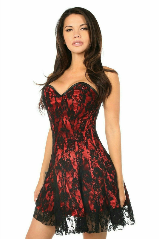 Daisy Corsets Lavish Red Lace Corset Dress