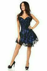 Daisy Corsets Lavish Blue Lace Corset Dress - Flyclothing LLC