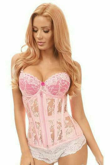 Daisy Corsets Lavish Lt Pink Sheer Lace Under Bust Corset