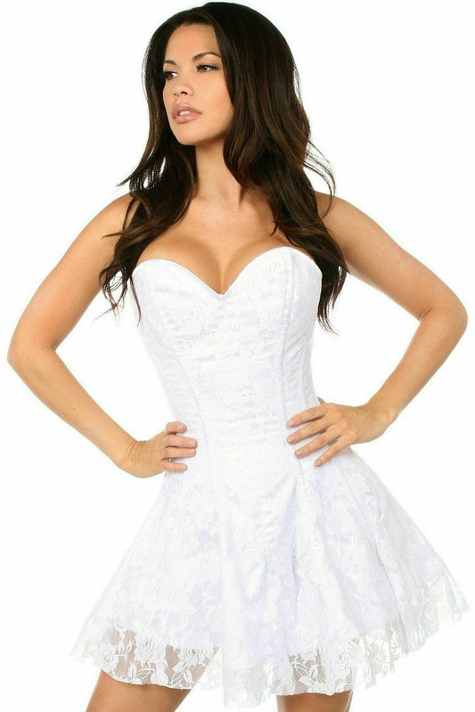 Daisy Corsets Lavish White Lace Corset Dress