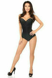 Daisy Corsets Lavish Black Satin Corset Romper - Flyclothing LLC