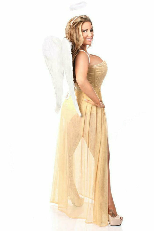 Daisy Corsets Lavish 4 PC Golden Angel Corset Costume - Flyclothing LLC