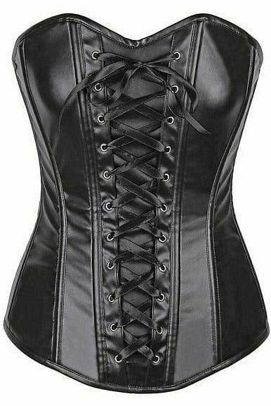 Daisy Corsets Lavish Wet Look Faux Leather Lace-Up Over Bust Corset - Flyclothing LLC