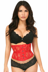 Daisy Corsets Lavish Red Sheer Lace Waist Cincher Corset