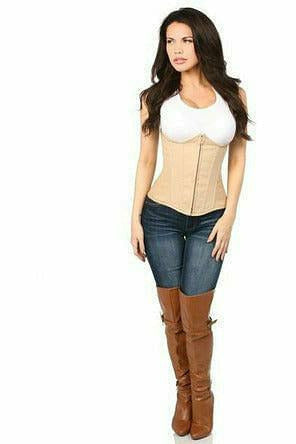 Daisy Corsets Lavish Beige Cotton Underbust Corset - Flyclothing LLC