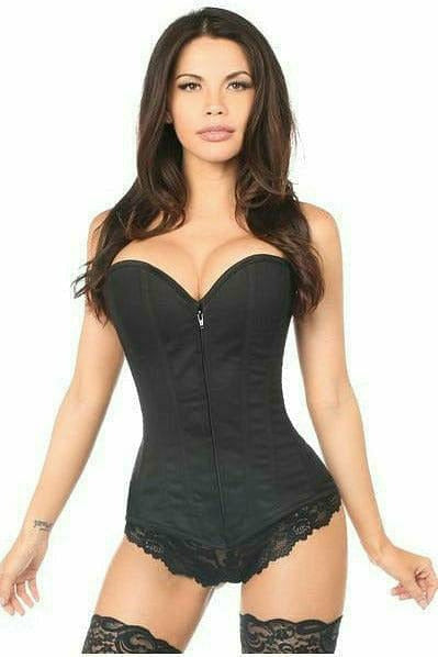 Daisy Corsets Lavish Black Cotton Overbust Corset - Flyclothing LLC