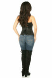 Daisy Corsets Lavish Black Cotton Collared Corset - Flyclothing LLC