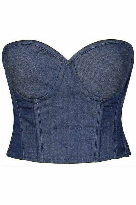 Daisy Corsets Lavish Blue Denim Underwire Bustier