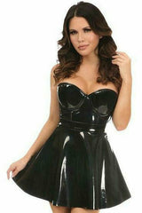 Daisy Corsets Lavish Black Patent PVC Underwire Bustier - Flyclothing LLC