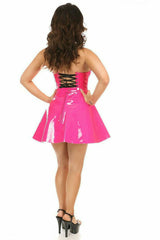 Daisy Corsets Lavish Pink Patent PVC Underwire Bustier - Flyclothing LLC