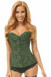 Daisy Corsets Lavish Dark Green Lace Overbust Corset w/Zipper - Flyclothing LLC