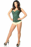 Daisy Corsets Lavish Dark Green Lace Overbust Corset w/Zipper - Flyclothing LLC