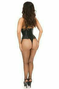 Daisy Corsets Lavish Wet Look Faux Leather Lace-Up Under Bust Corset - Flyclothing LLC