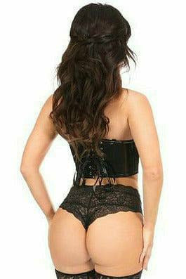 Daisy Corsets Lavish Black Patent Short Bustier Top - Flyclothing LLC