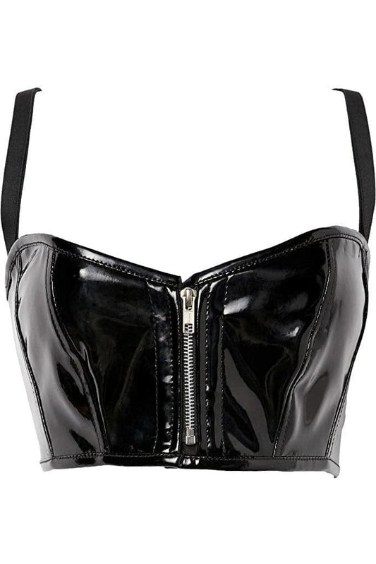 Daisy Corsets Lavish Black Patent Short Bustier Top