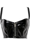 Lavish Black Patent Short Bustier Top - Flyclothing LLC