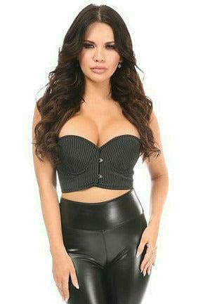 Daisy Corsets Lavish Pinstripe Underwire Short Bustier - Flyclothing LLC