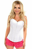 Daisy Corsets Lavish White Sweetheart Front Zipper Corset - Flyclothing LLC