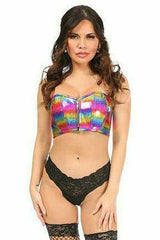 Daisy Corsets Lavish Rainbow Glitter Short Bustier Top - Flyclothing LLC