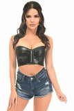 Daisy Corsets Lavish Black Faux Leather Short Bustier Top