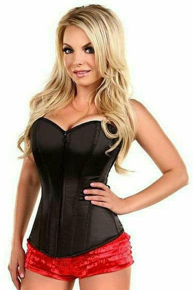 Daisy Corsets Lavish Black Sweetheart Front Zipper Corset - Flyclothing LLC