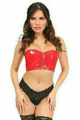 Daisy Corsets Lavish Red Patent Short Bustier Top - Flyclothing LLC