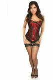 Daisy Corsets Lavish Red Lace-Up Over Bust Corset w/Black Lace - Flyclothing LLC